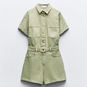 BNWT Zara Denim Shorts Romper